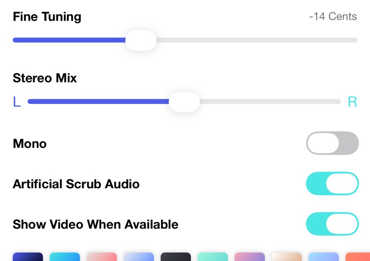 Fine Tuning at minus 14 cents and the Stereo Mix slider